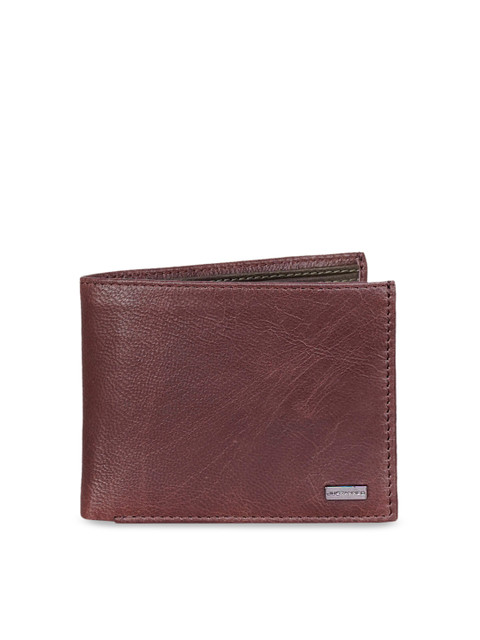 

Justanned Men Brown Solid Leather Two Fold Wallet
