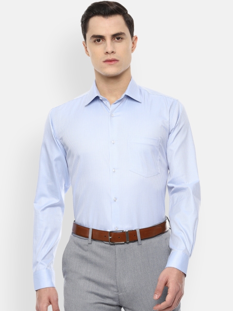 

Van Heusen Men Blue & Off-White Regular Fit Striped Formal Shirt