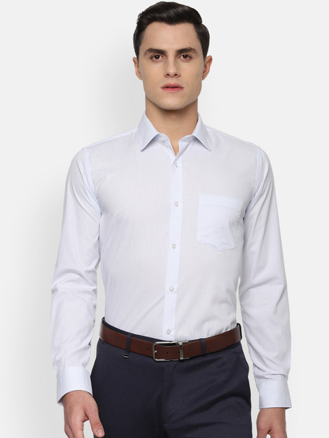 

Van Heusen Men Blue & Off-White Slim Fit Striped Formal Shirt