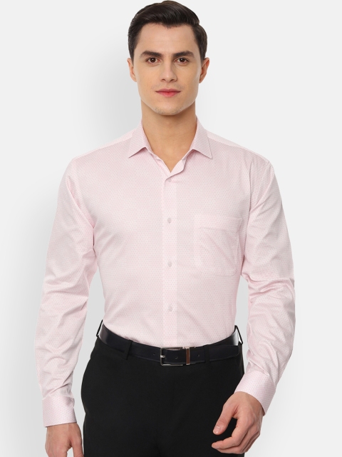 

Van Heusen Men Pink & Off-White Regular Fit Printed Formal Shirt