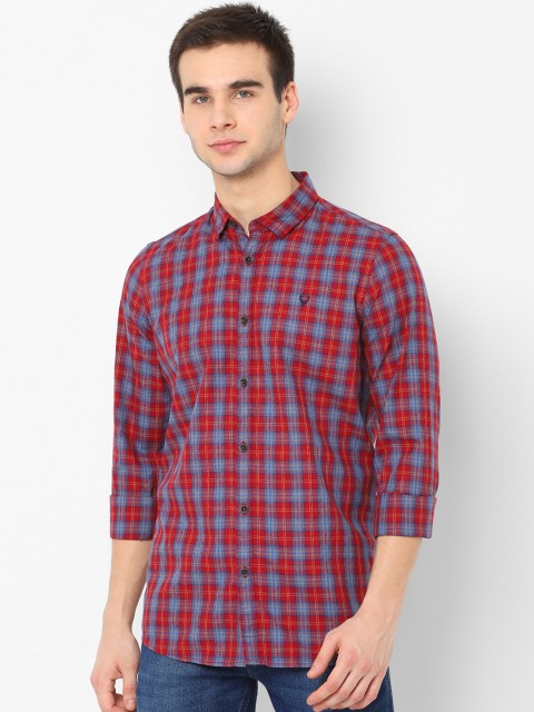

Allen Solly Sport Men Red Blue Regular Fit Checked Casual Shirt
