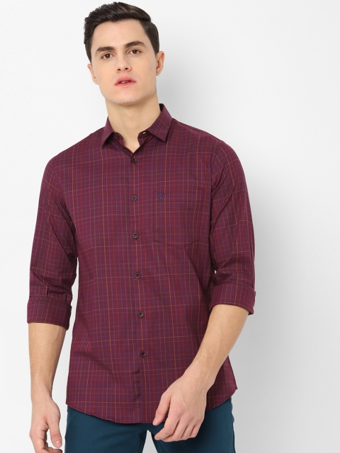 

Allen Solly Men Maroon Slim Fit Checked Casual Shirt
