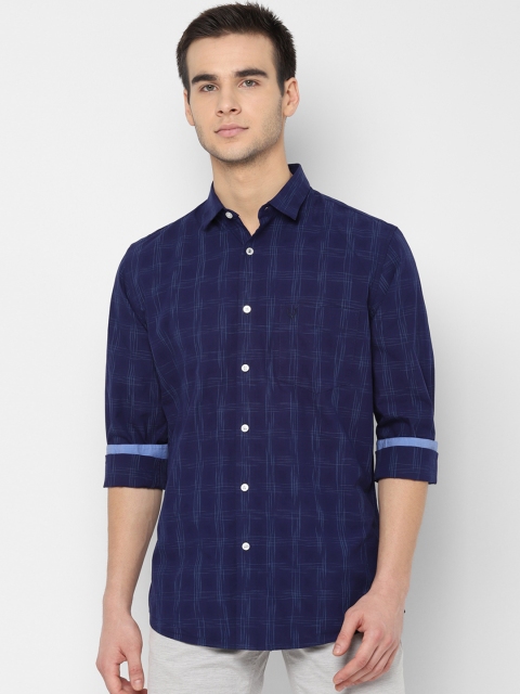 

Allen Solly Men Navy Blue Slim Fit Checked Casual Shirt