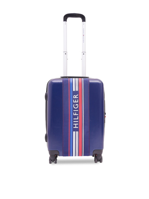 

Tommy Hilfiger Unisex Blue & Red Printed Hard-Sided Large Trolley Suitcase