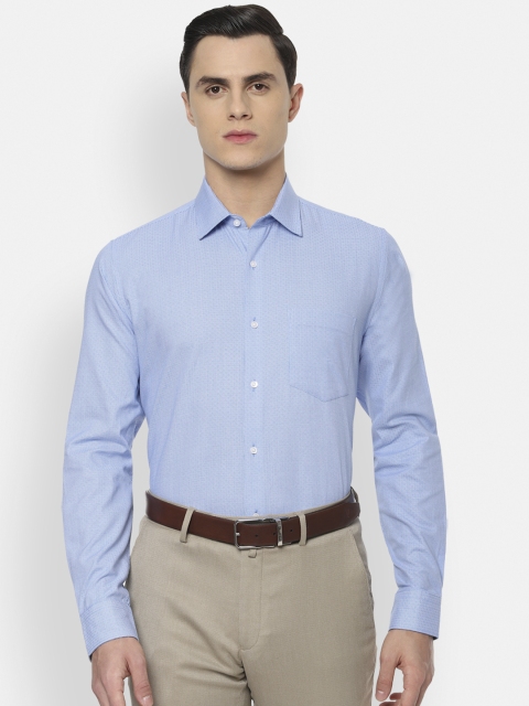Van Heusen Men Blue Slim Fit Self Design Formal Shirt