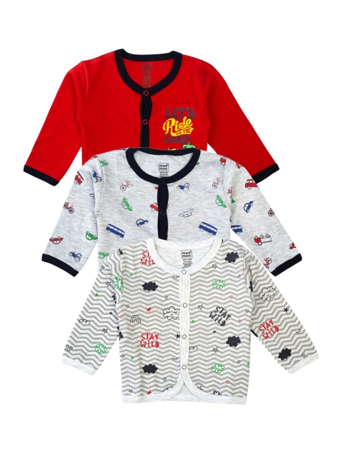 

MeeMee Boys Pack of 3 Printed Jhablas, Red