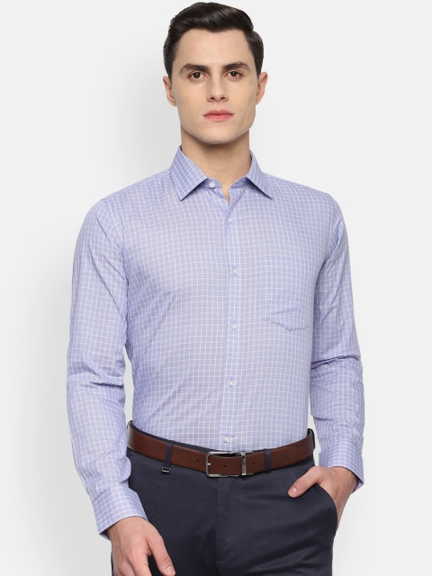 

Van Heusen Men Blue & White Slim Fit Checked Formal Shirt