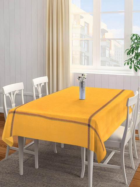 

KLOTTHE Yellow Solid 6-Seater Rectangular Table Cover