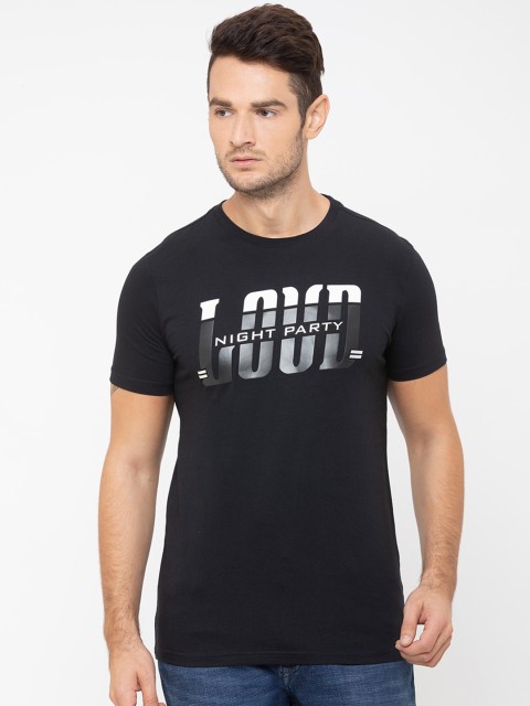

Globus Men Black Printed Round Neck T-shirt