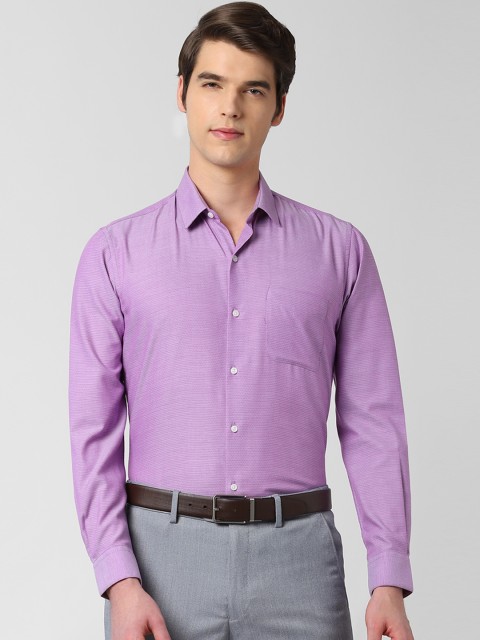 

Peter England Men Purple Slim Fit Self Design Formal Shirt