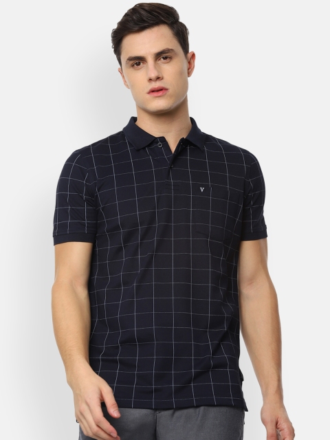 

Van Heusen Sport Men Navy Blue Checked Polo Collar T-shirt