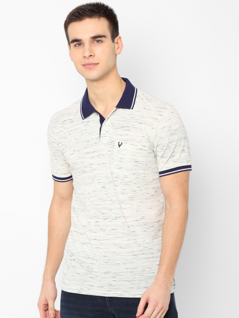 

Allen Solly Men White Self Design Polo Collar T-shirt
