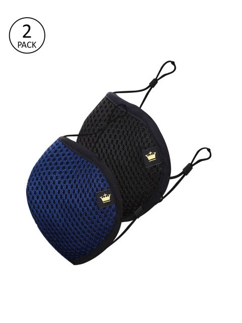 

Louis Philippe Men Pack of 2 Reusable 7 Layer Fabric Mask, Assorted