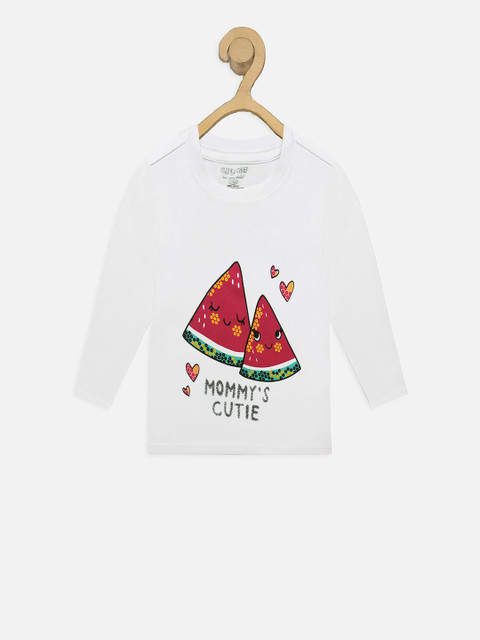 

Miss & Chief Girls Grey Printed Round Neck T-shirt