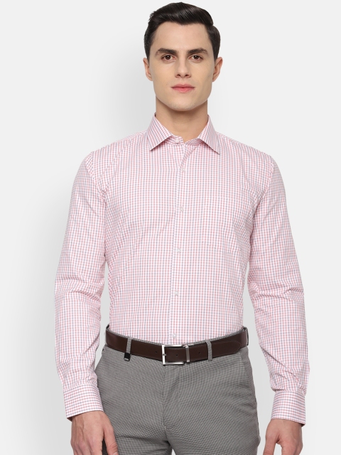 

Van Heusen Men White & Red Slim Fit Checked Formal Shirt