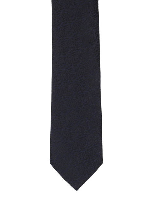 

Louis Philippe Navy Blue & Black Woven Design Broad Tie