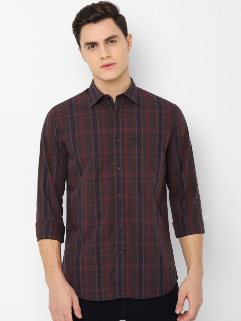 

Allen Solly Men Brown & Blue Slim Fit Checked Casual Shirt