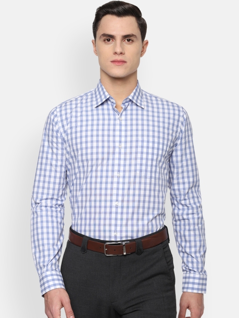 

Van Heusen Men Blue & White Slim Fit Checked Formal Shirt