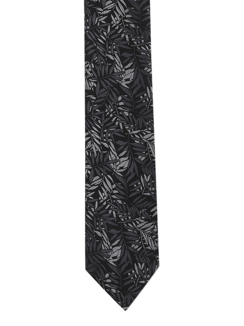 

Louis Philippe Men Black Woven Design Silk Broad Tie