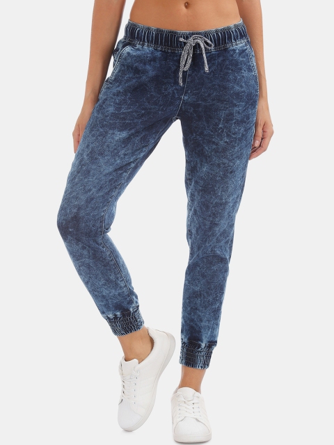 

U.S. Polo Assn. Women Blue Mid-Rise Clean Look Stretchable Jogger Jeans