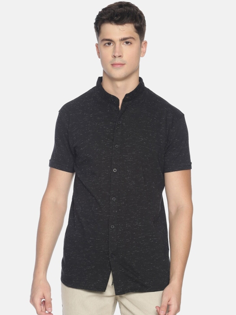 

T-Tog Men Black Slim Fit Solid Casual Shirt