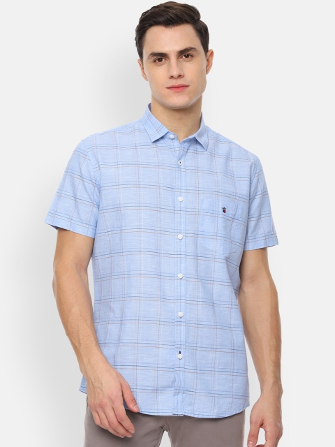 

Louis Philippe Sport Men Blue Slim Fit Checked Casual Shirt
