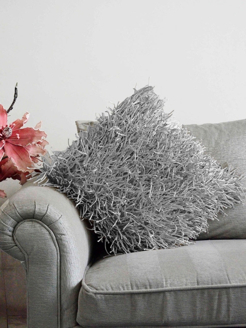

Avira Home Silver-Toned Set of Single Self Design Square Cushion Covers