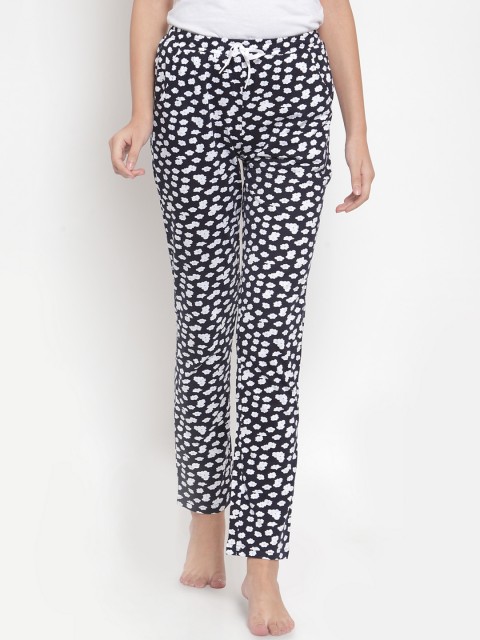 

Claura Women Navy Blue & White Printed Lounge Pants