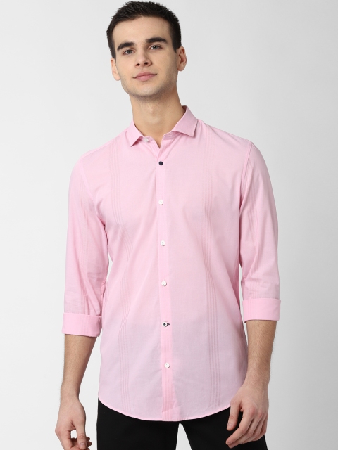 

Peter England Men Pink Slim Fit Self Design Casual Shirt