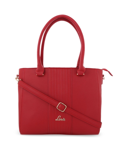 

Lavie Red Solid Tote Bag