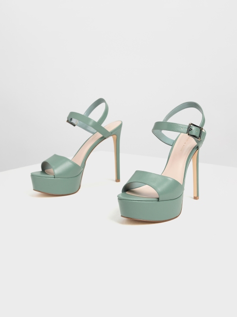

CHARLES & KEITH Women Green Solid Stiletto Heels