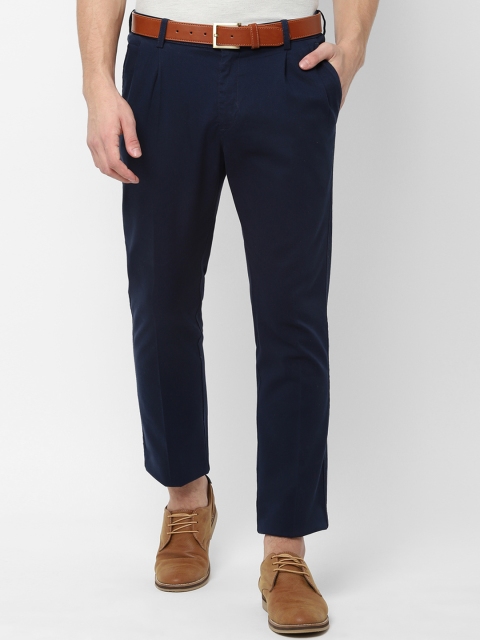 

Allen Solly Men Navy Blue Regular Fit Solid Regular Trousers
