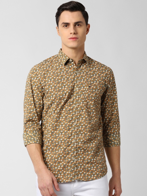 

Peter England Casuals Men Brown Slim Fit Printed Casual Shirt