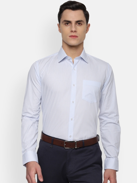 

Van Heusen Men White & Blue Slim Fit Striped Formal Shirt