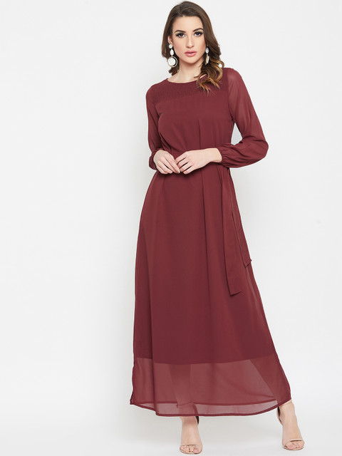 

RARE Women Maroon Solid Maxi Dress