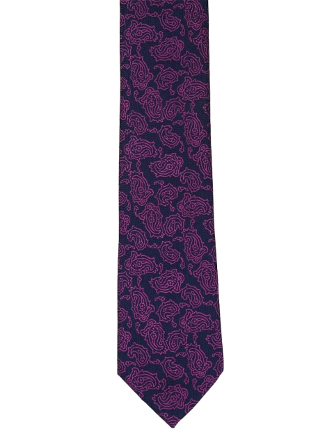

Louis Philippe Navy Blue & Purple Woven Design Broad Tie