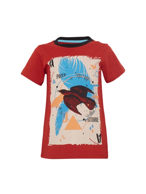 

TALES & STORIES Boys Red Printed Round Neck T-shirt