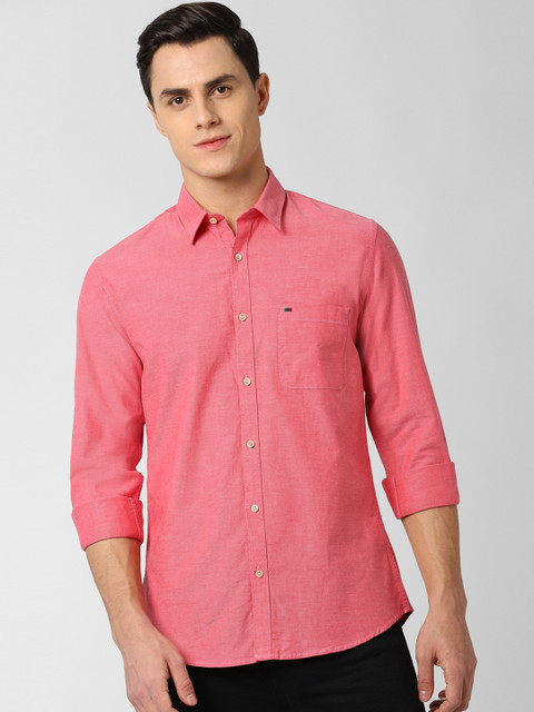 

Peter England Casuals Men Pink Slim Fit Solid Casual Shirt