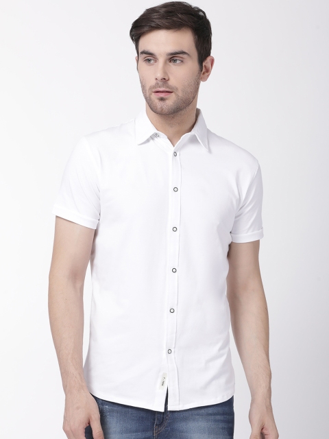 

T-Tog Men White Slim Fit Solid Casual Shirt