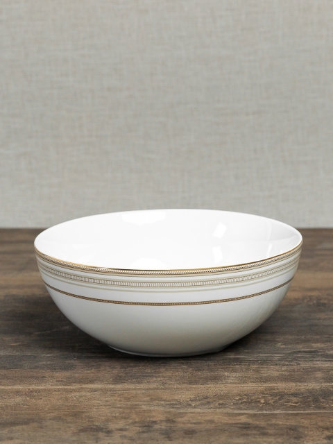 

Pure Home and Living White & Gold-Toned Riverton Serving Bowl