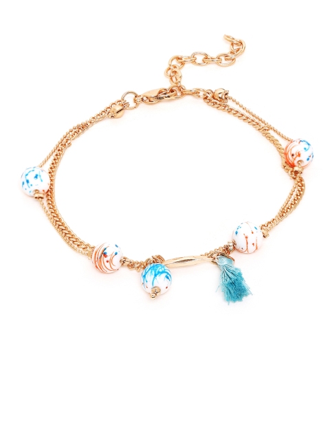 

Chumbak Gold-Plated & Blue Snowy Charms Anklet