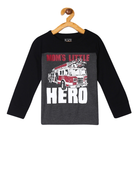 

The Childrens Place Boys Charcoal Grey Printed Round Neck T-shirt