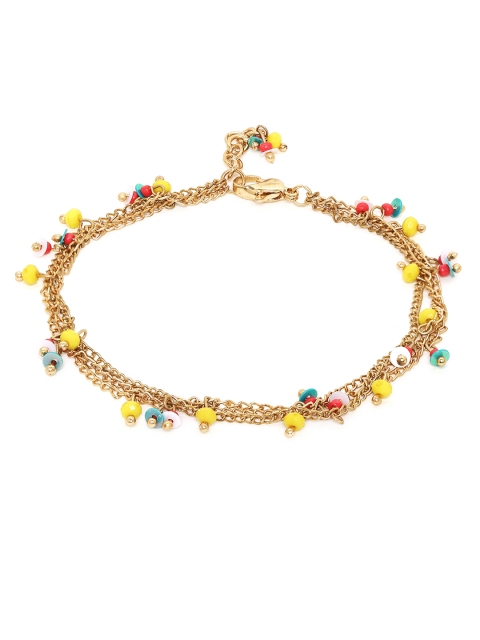 

Chumbak Gold-Toned & Yellow Vibrant Potpourri Layered Anklet