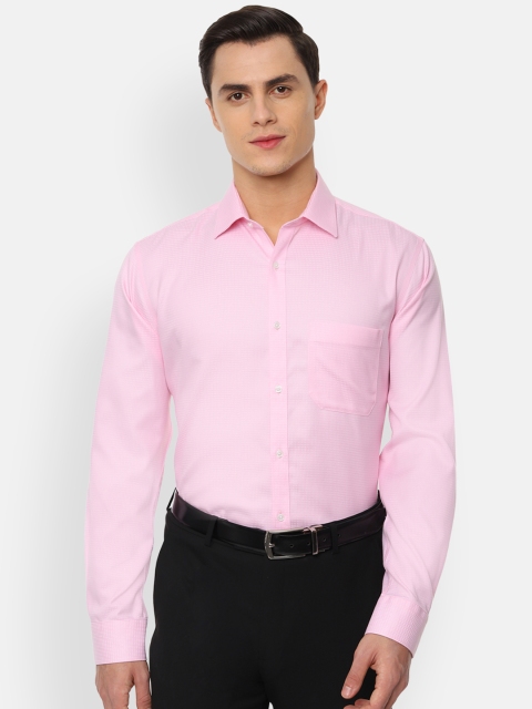 

Van Heusen Men Pink Regular Fit Self Design Formal Shirt