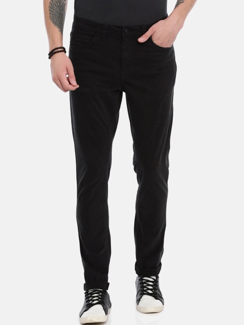 

Breakbounce Men Black Slim Fit Solid Regular Trousers