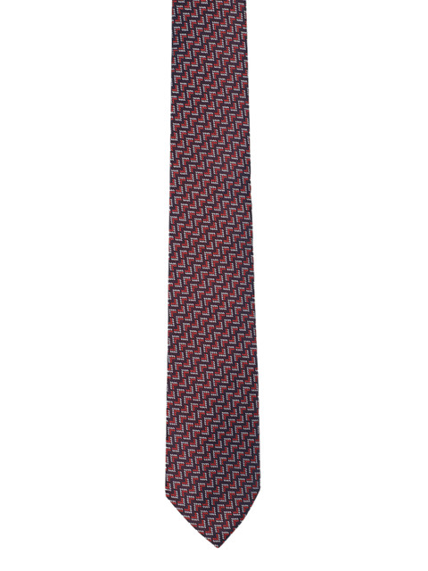 

Louis Philippe Men Navy Blue & Red Woven Design Broad Tie