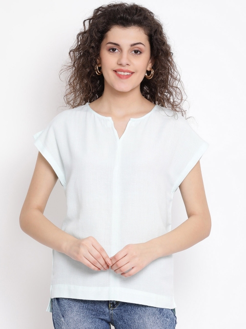 

Oxolloxo Women White Solid Pure Cotton Top