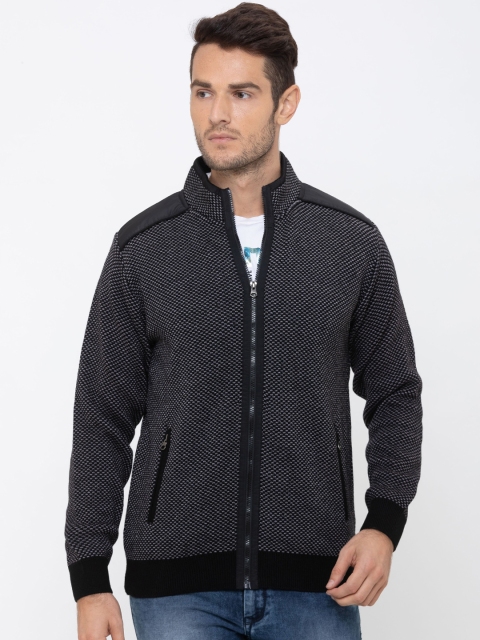 

Globus Men Navy Blue Solid Open Front Jacket