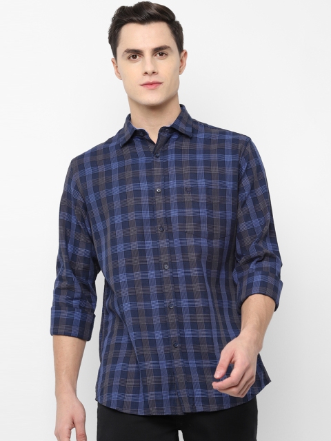 

Allen Solly Men Navy Blue Slim Fit Checked Casual Shirt
