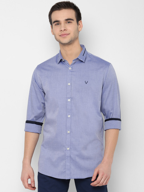 

Allen Solly Men Blue & White Slim Fit Self Design Casual Shirt